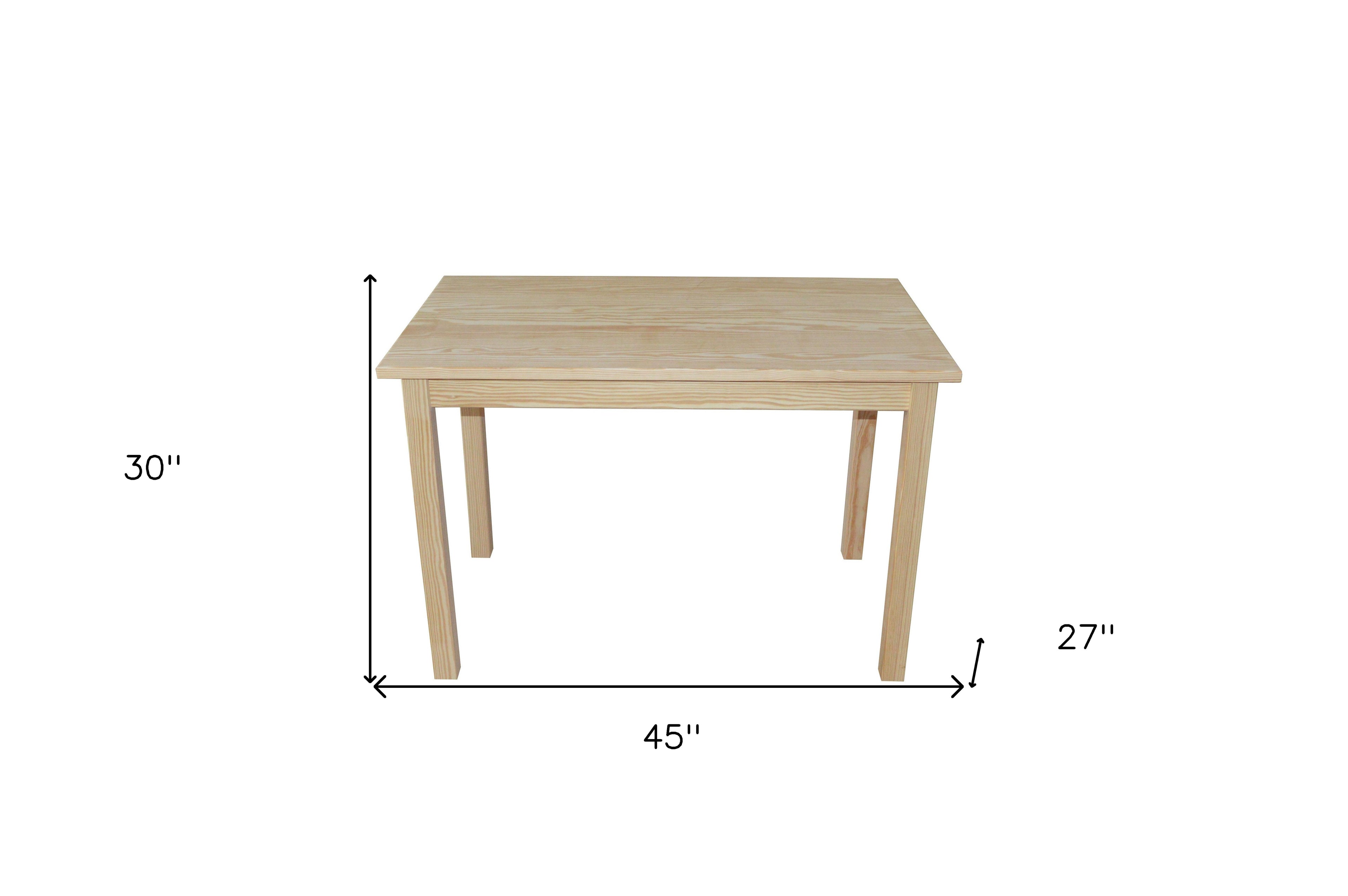 48" Natural Solid Wood Dining Table