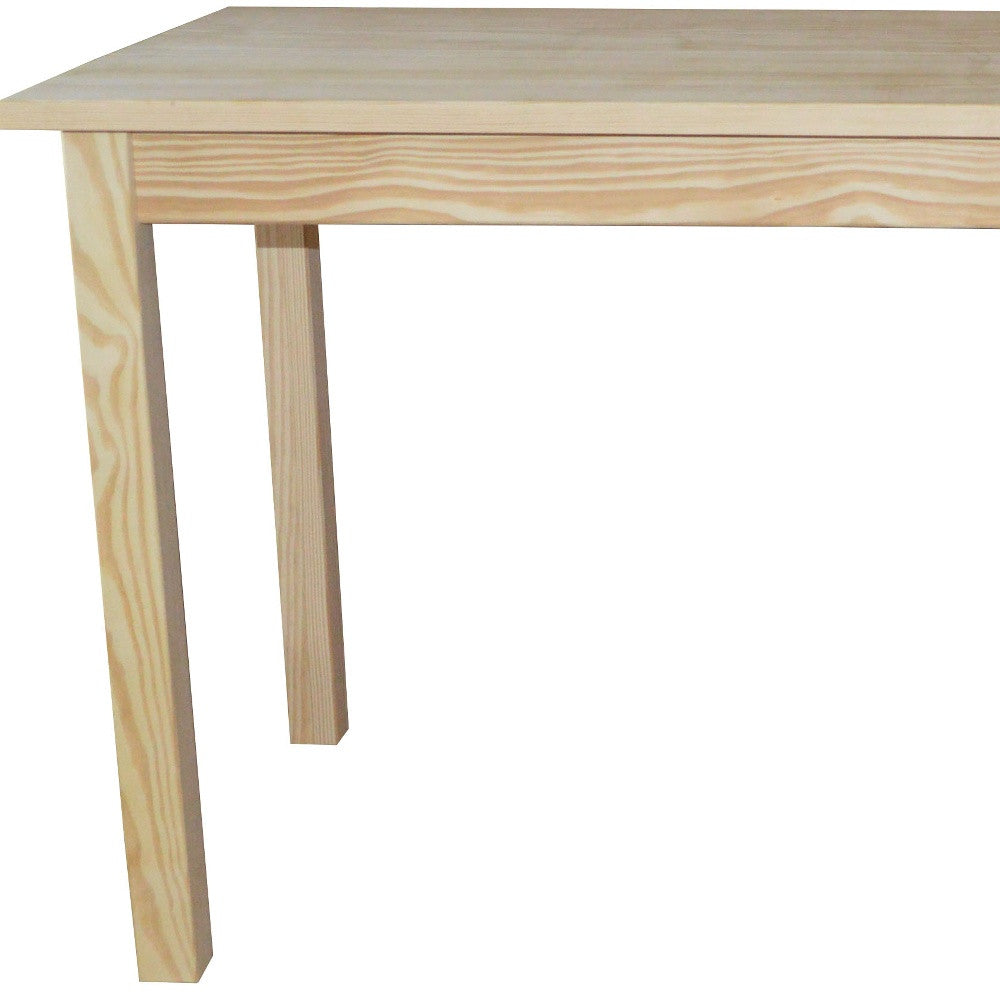 60" Natural Solid Wood Dining Table