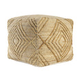 18" Natural Jute Blend Cube Geometric Pouf Ottoman