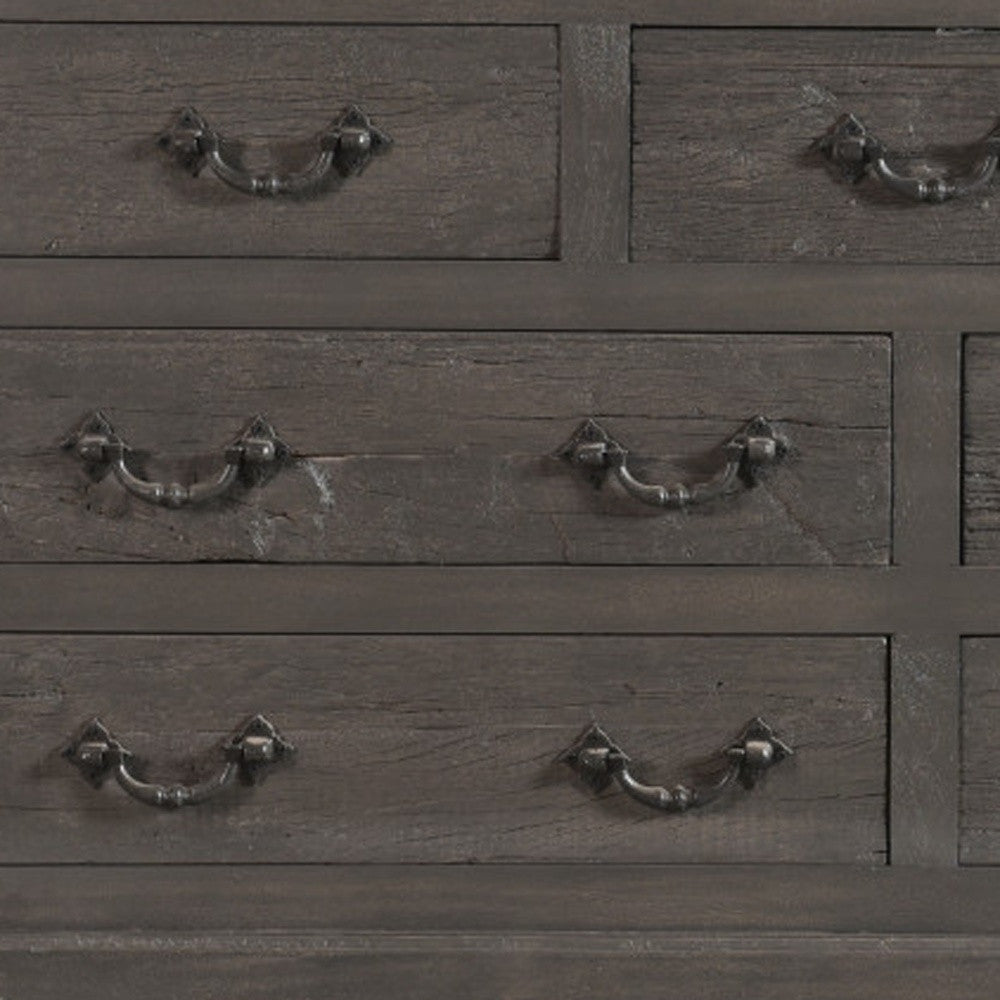 Interior of one drawer from the 64-Inch Gray Solid Wood Dresser