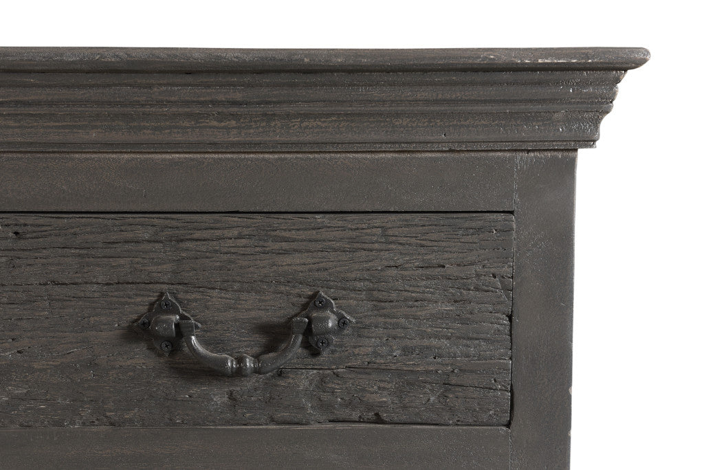 Close-up of the elegant gray finish on the Solid Wood Double Dresser
