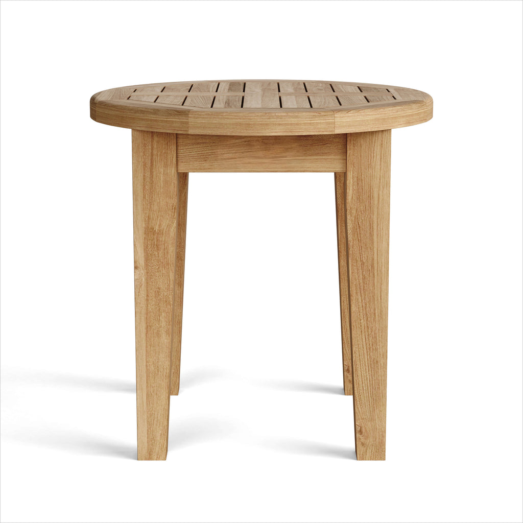 20" Natural Rounded Solid Wood Outdoor Side Table