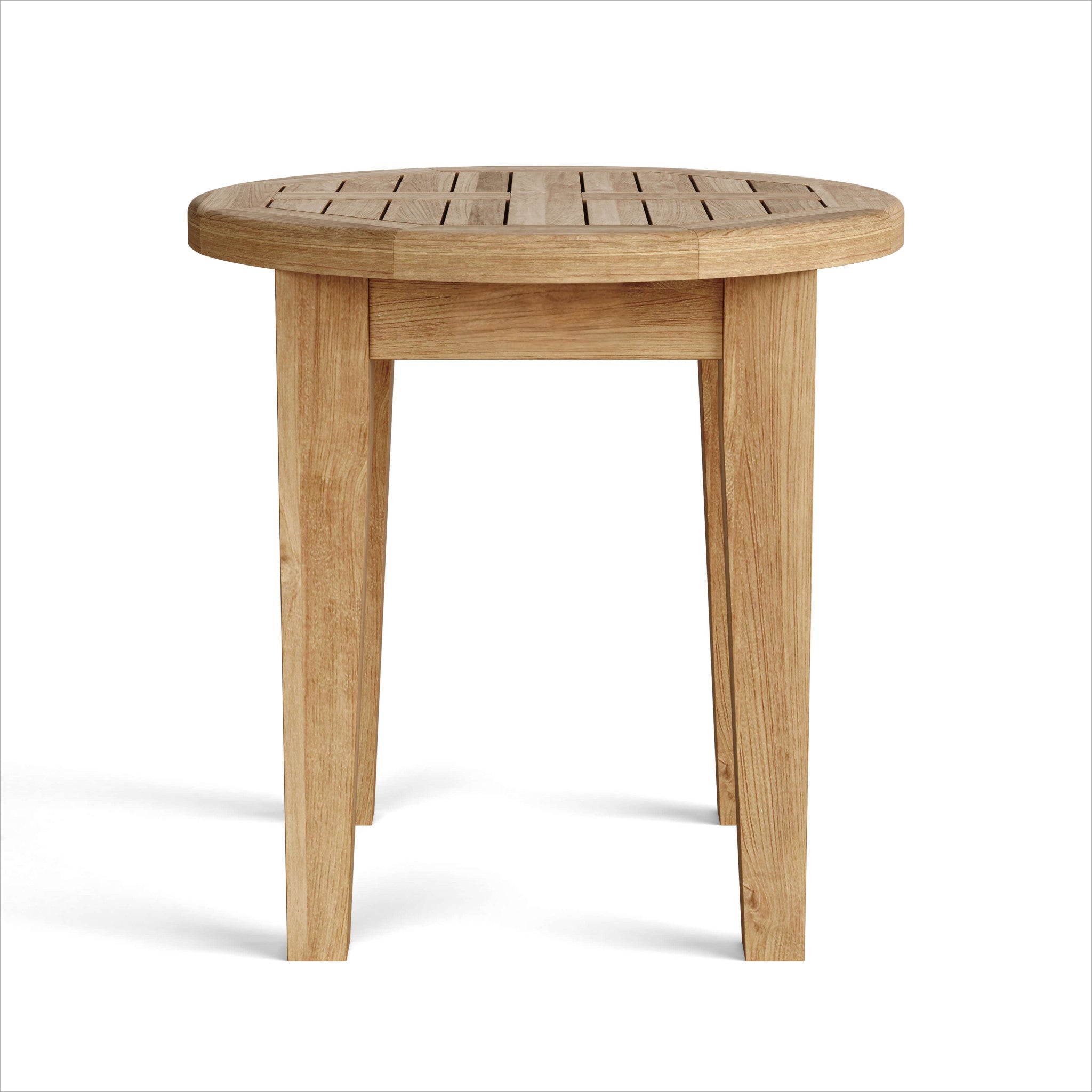 20" Natural Rounded Solid Wood Outdoor Side Table
