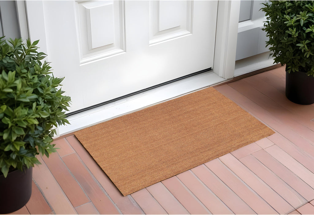 Side view showcasing the thickness of the Natural Coir Door Mat