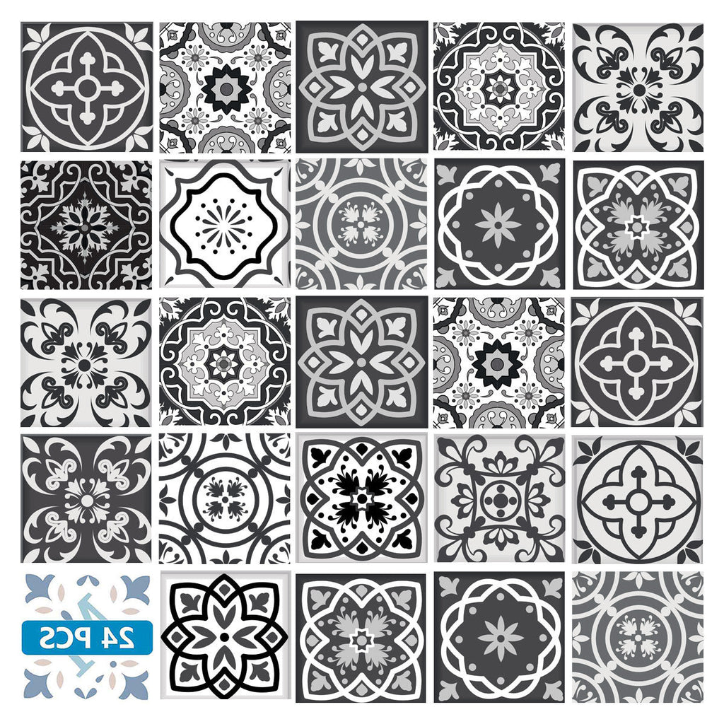 Side view of 12" Black Mosaic Peel and Stick Tile in modern decor