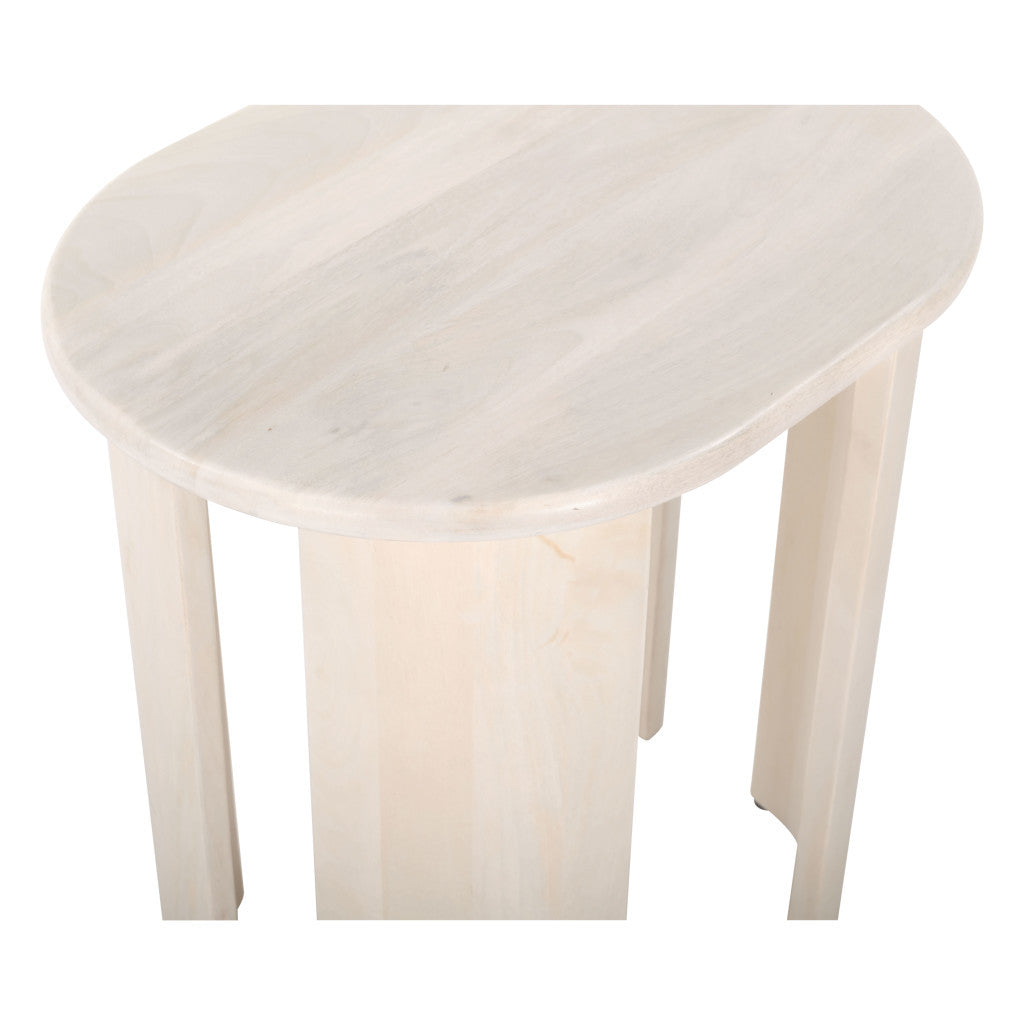 24" Natural Solid Wood Oval End Table