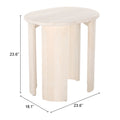 24" Natural Solid Wood Oval End Table