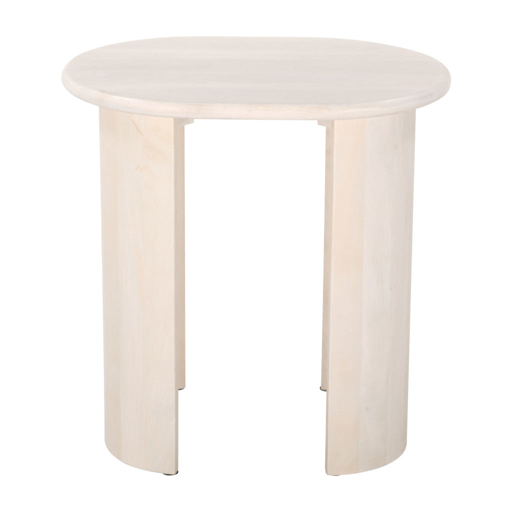 24" Natural Solid Wood Oval End Table
