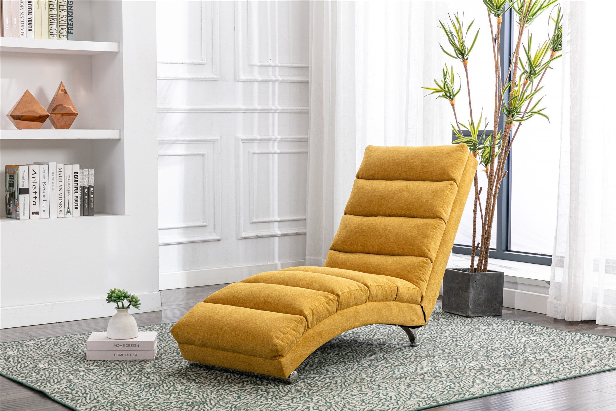 Linen Chaise Lounge Modern Message Chair