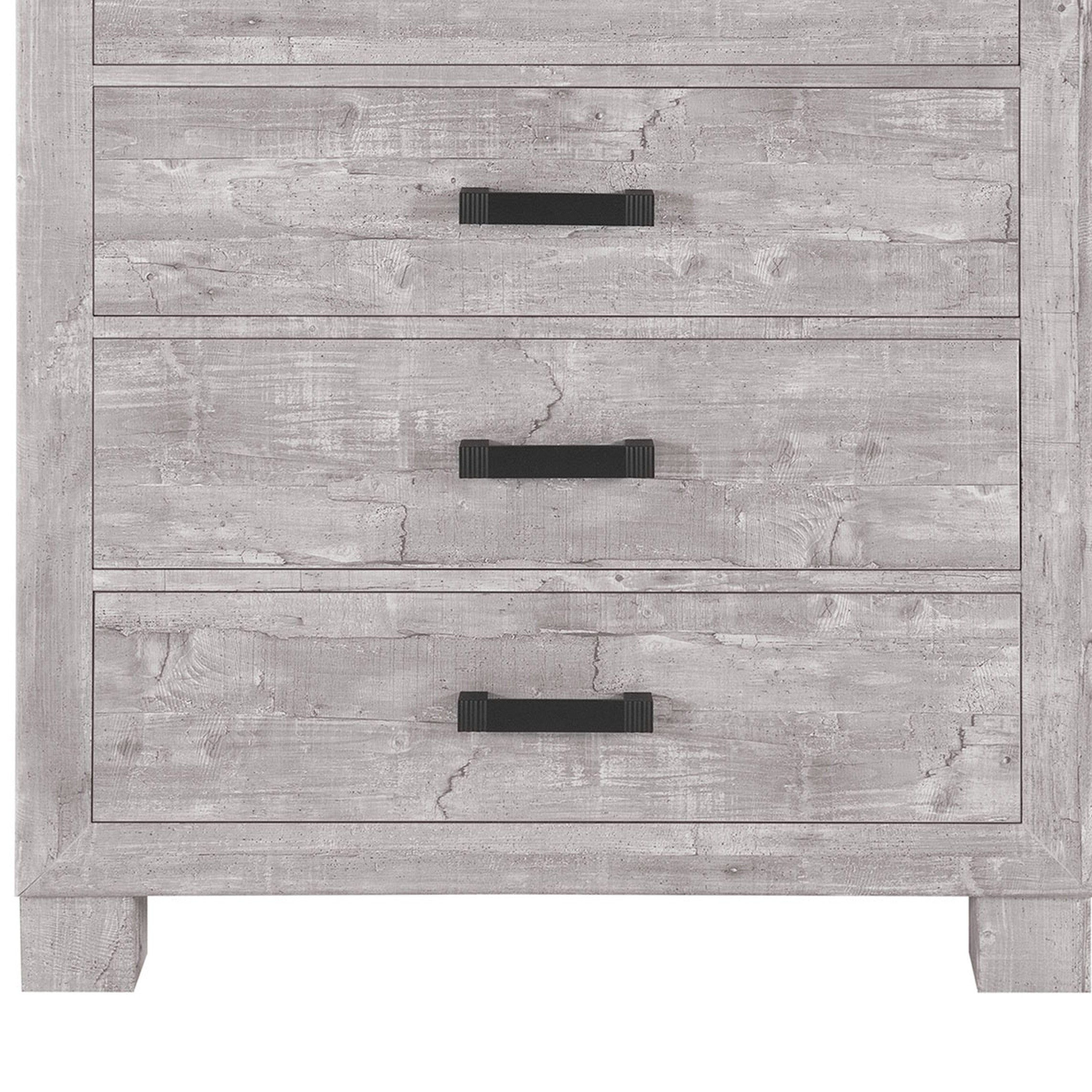 Side profile of the 48-Inch Gray Wood Five Drawer Dresser