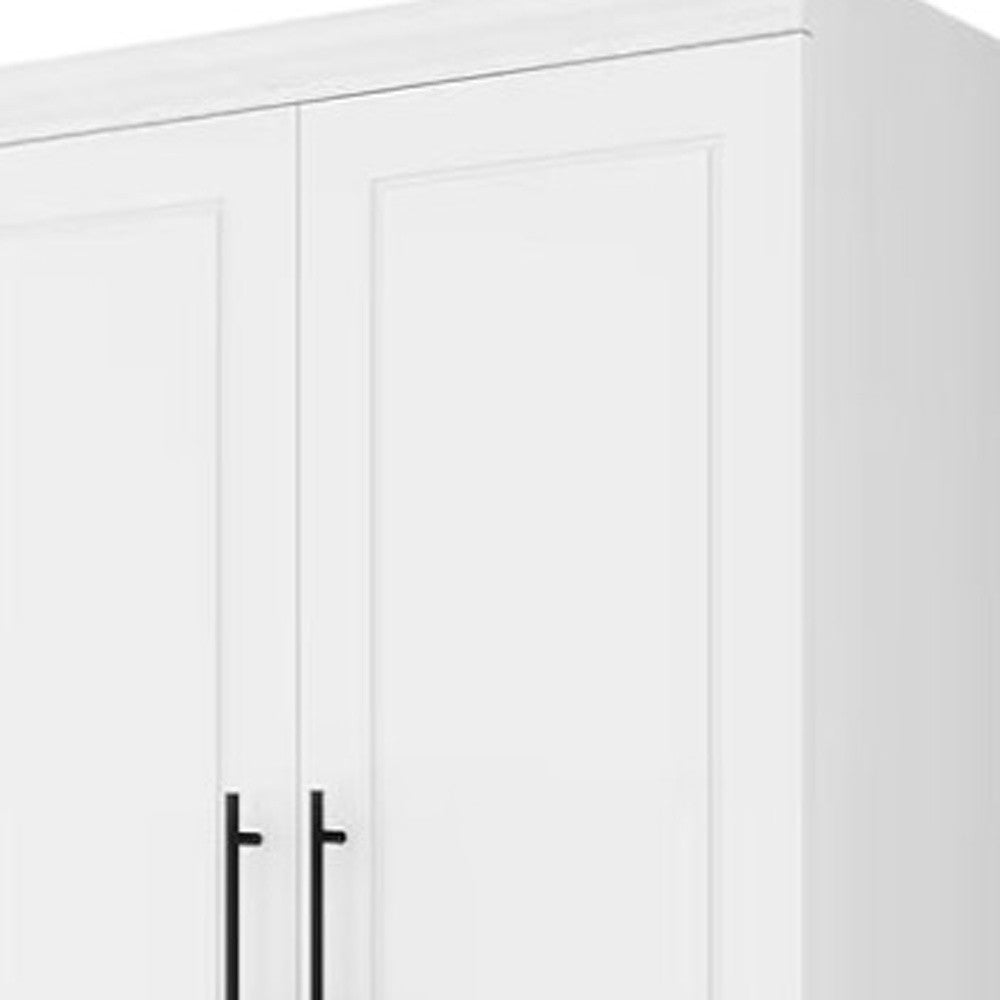 Interior storage space of 71-Inch White Four Door Combo Dresser