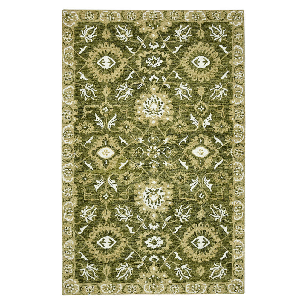 Side view showcasing the texture of the 8' x 10' Hand Hooked Rug