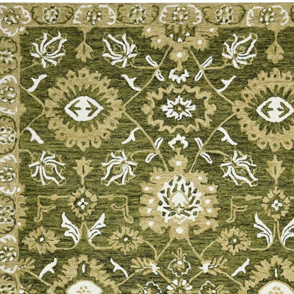 Artisan craftsmanship of the 8' x 10' Floral Medallion Rug
