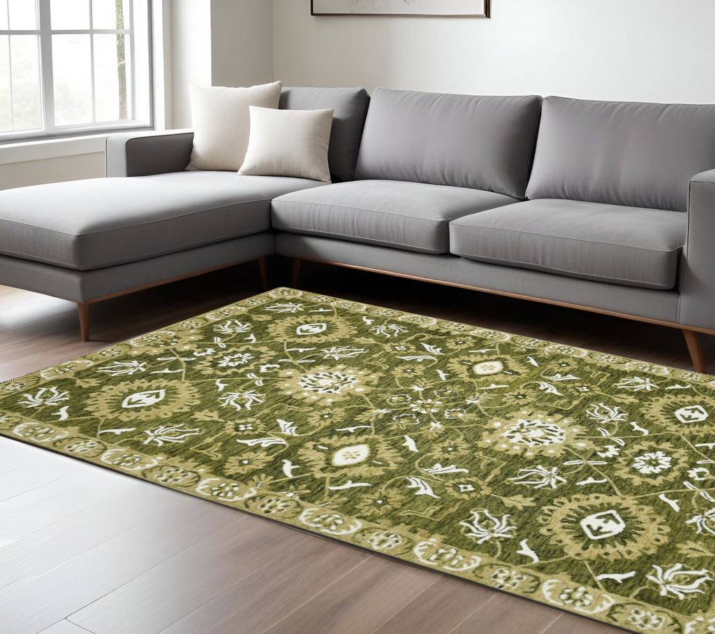 Elegant placement of the 8' x 10' Wool Rug in a cozy interior