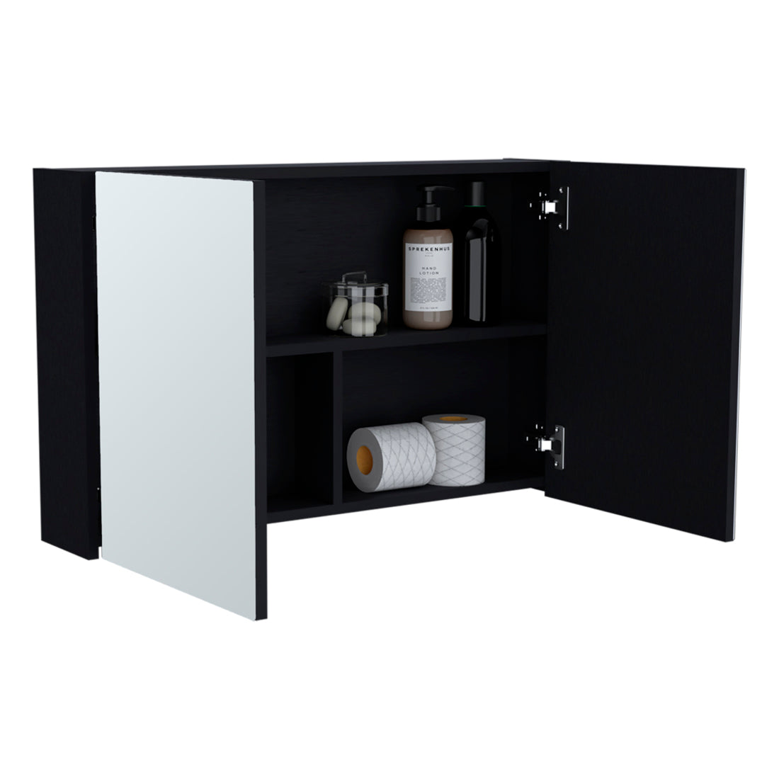 32" Black Wood Floating Bathroom Vanity