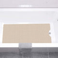 Front view of Elegant 40" Beige Geometric Non-Slip Bath Mat by Homeroots