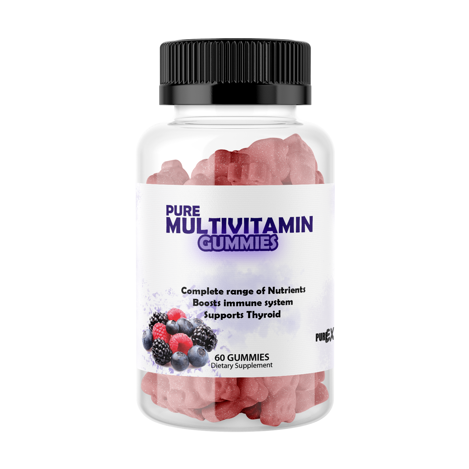 Lifestyle image of a person enjoying Purex Nutrition Multivitamin Gummies