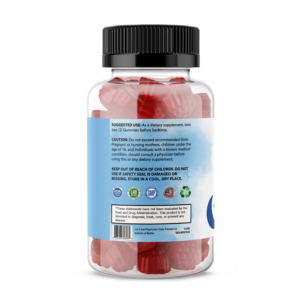 Front view of Ultimate Restful Sleep Gummies with Melatonin by Purex Nutrition