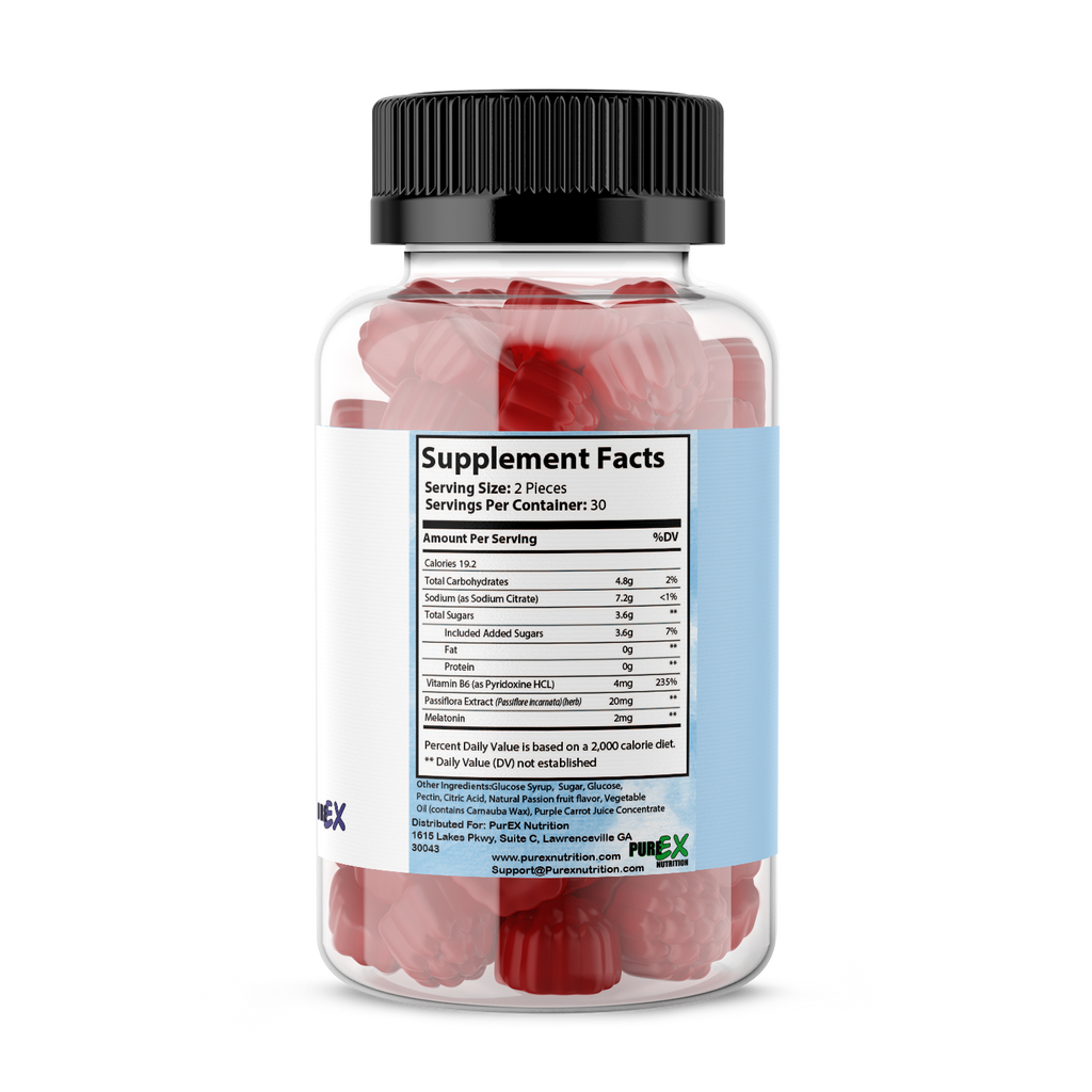 Side view of Ultimate Restful Sleep Gummies showcasing their vibrant color