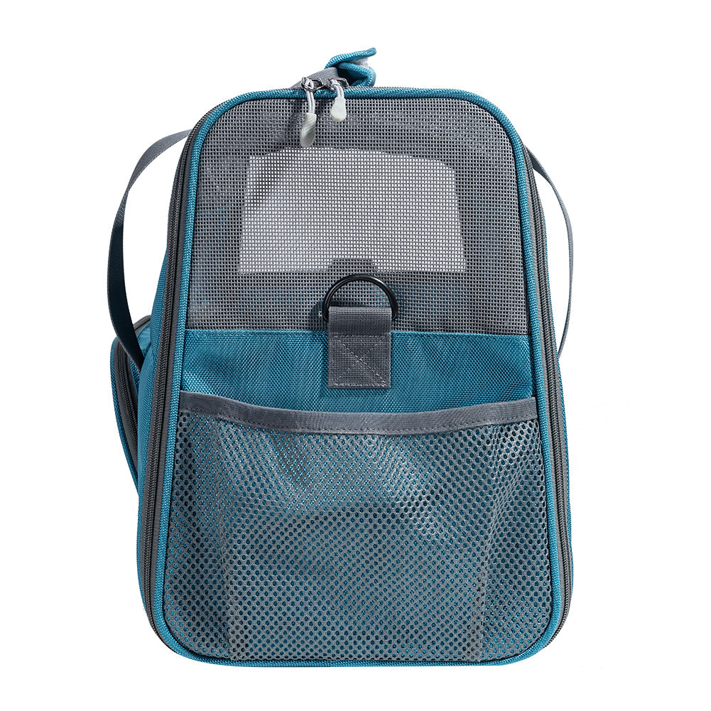 SUNVENO Pet Carrier being carried by a pet owner at the airport