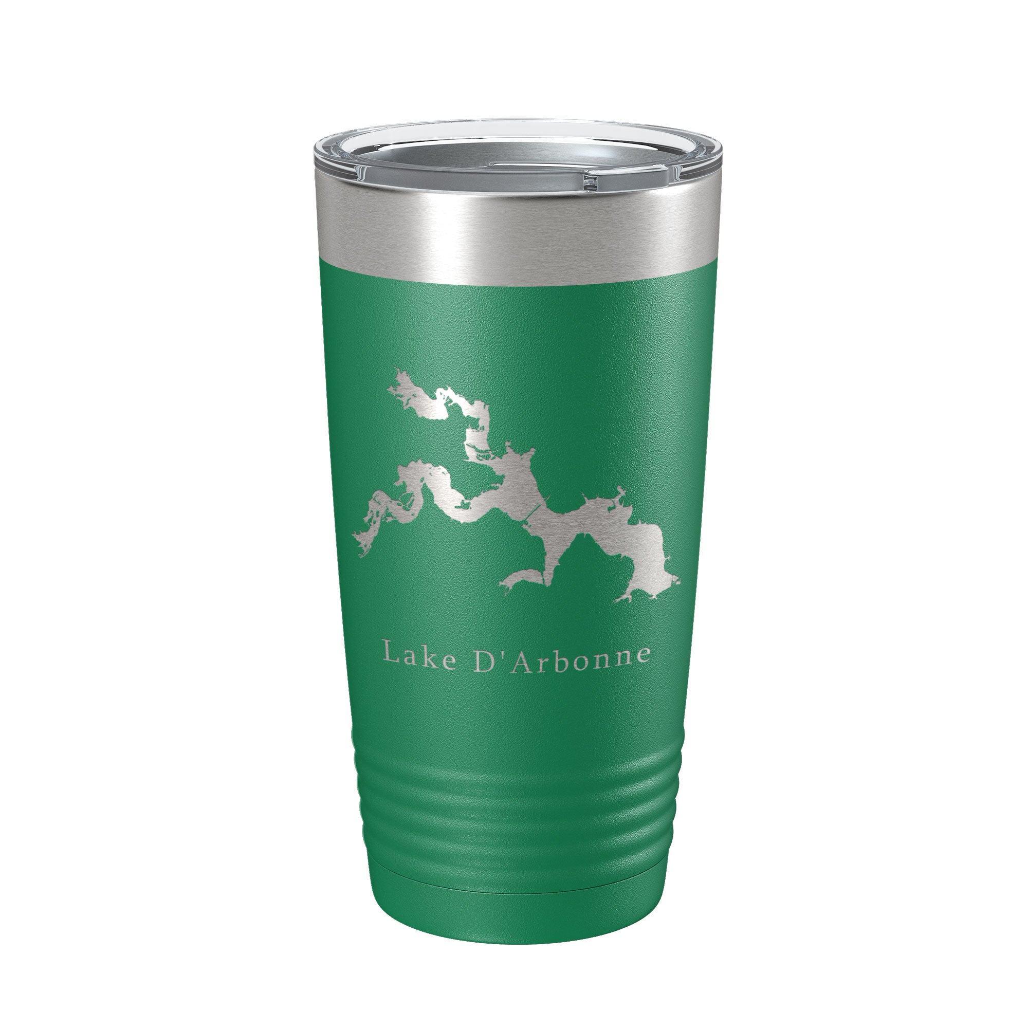Lake D'Arbonne Map Insulated Tumbler with a hiking backpack