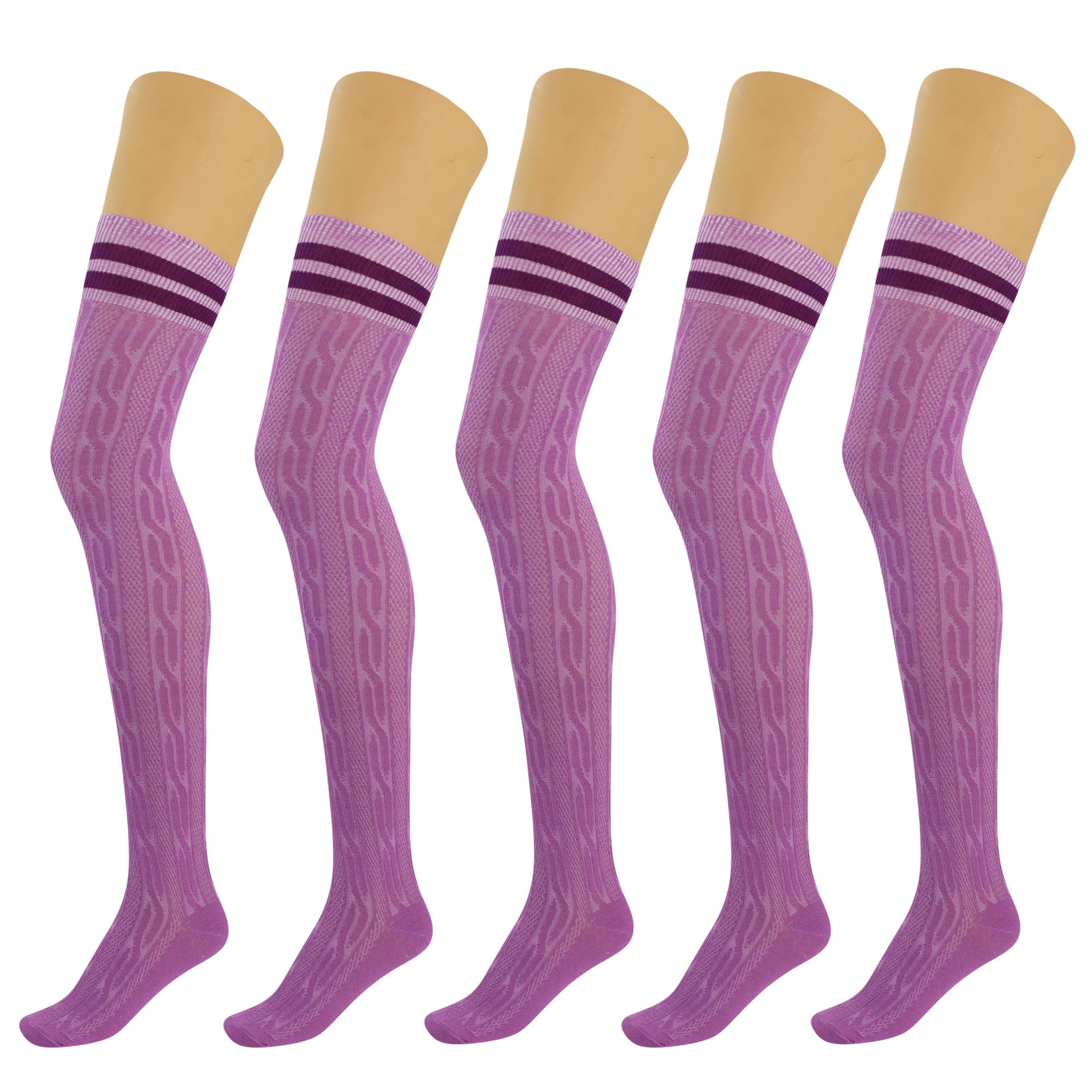 Flat lay of Chic Cotton Thigh-High Socks arranged stylishly