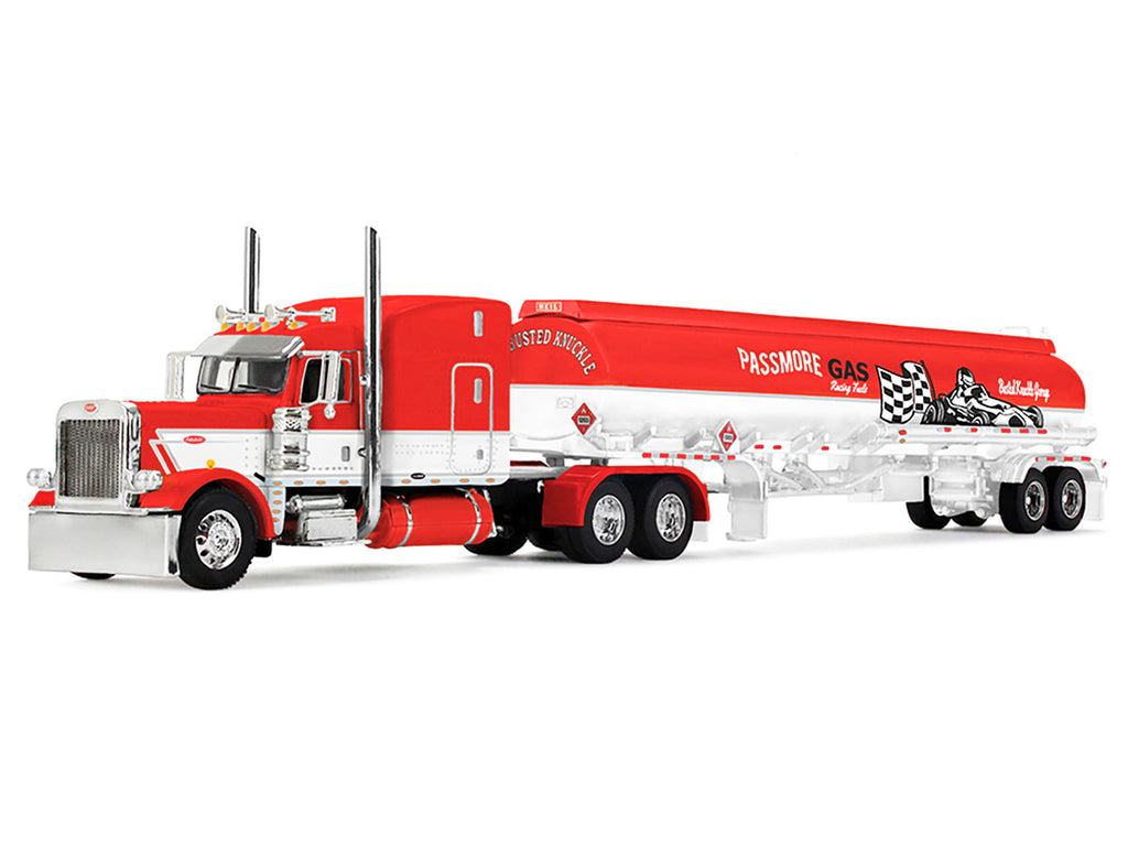 Rear view of Peterbilt 389 Diecast Model with Heil Fuel Tank Trailer