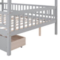 Front view of Gray Wood Full Canopy Bed Frame by Homeroots