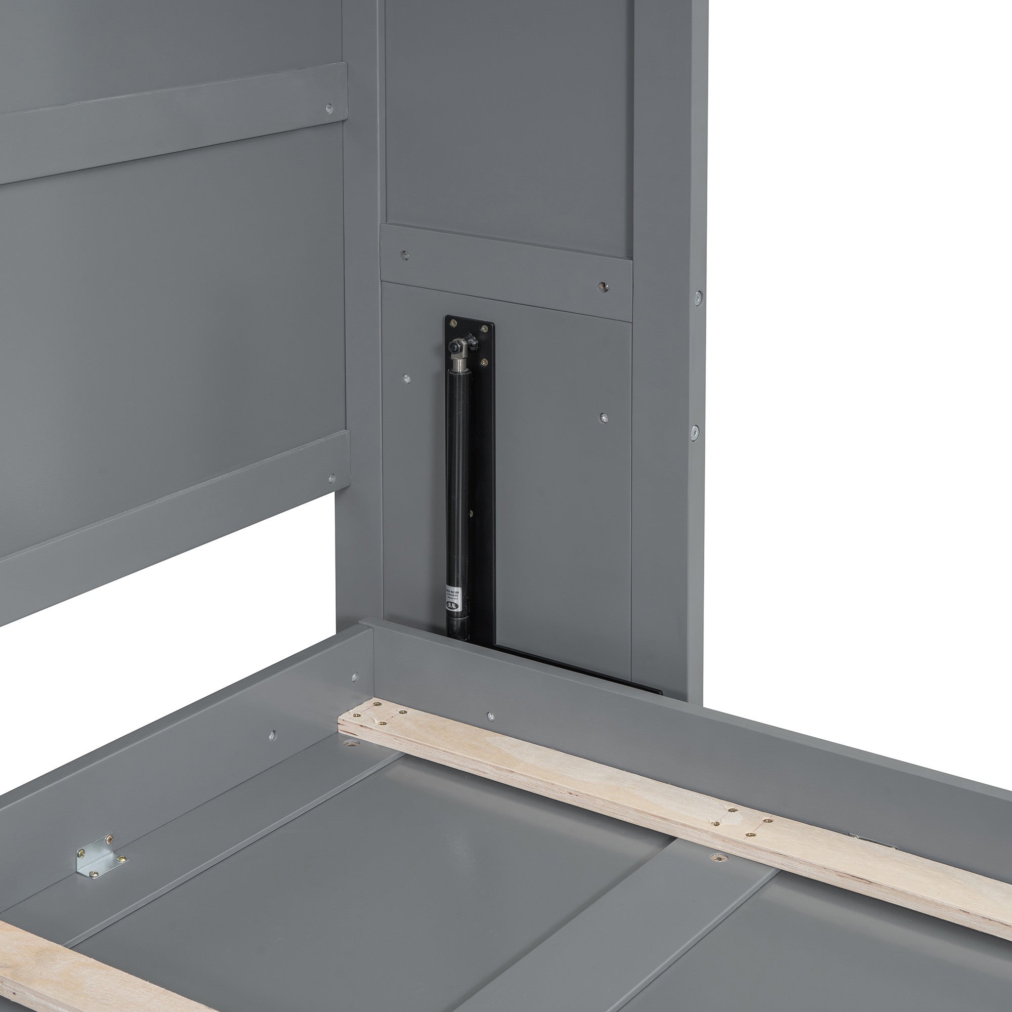 Close-up of the premium gray wood finish on the Murphy Bed