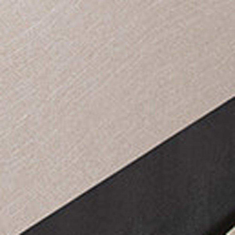 Beige Upholstered Full Bed Frame With Drawers