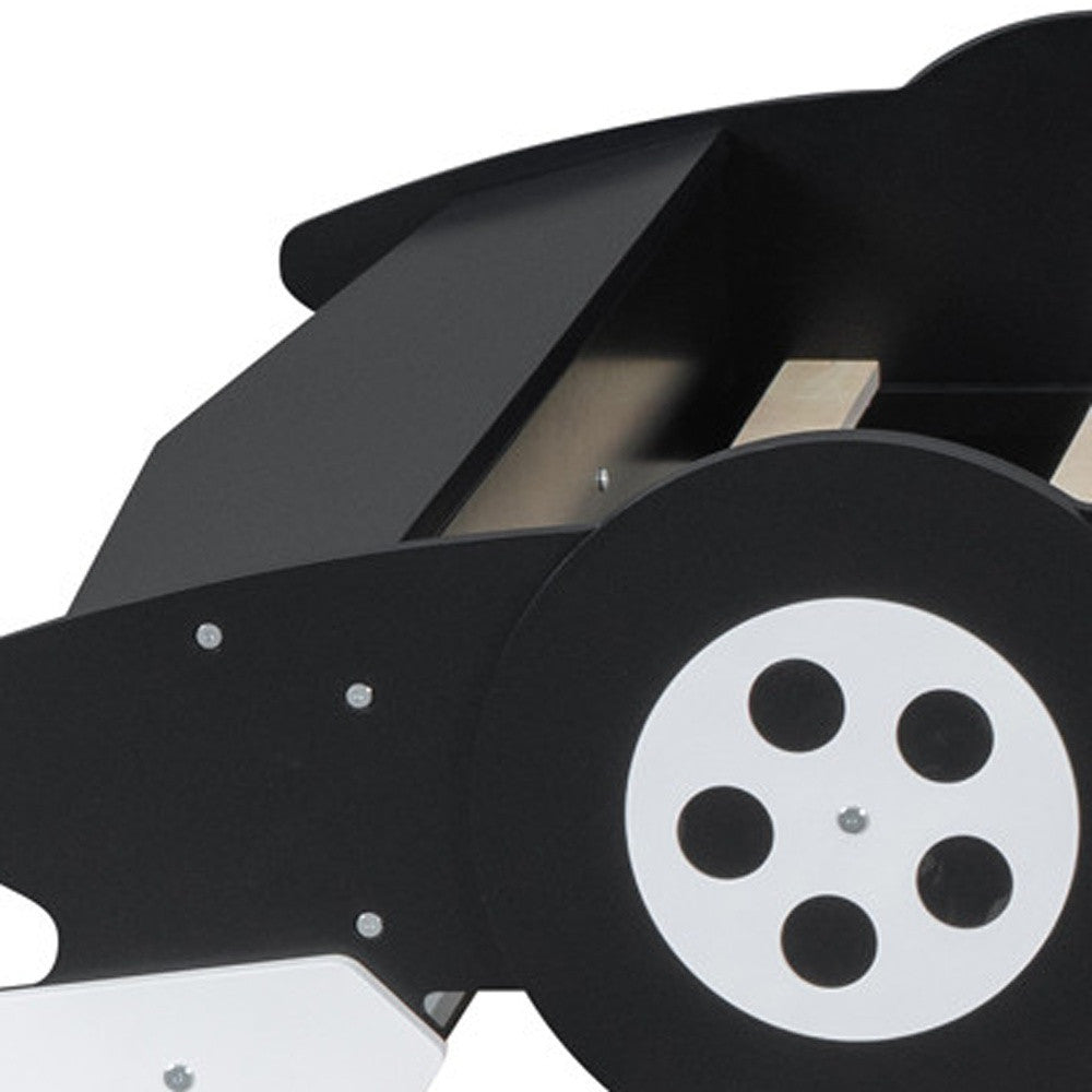 Top view of Black Wood Full Bed Frame highlighting its design