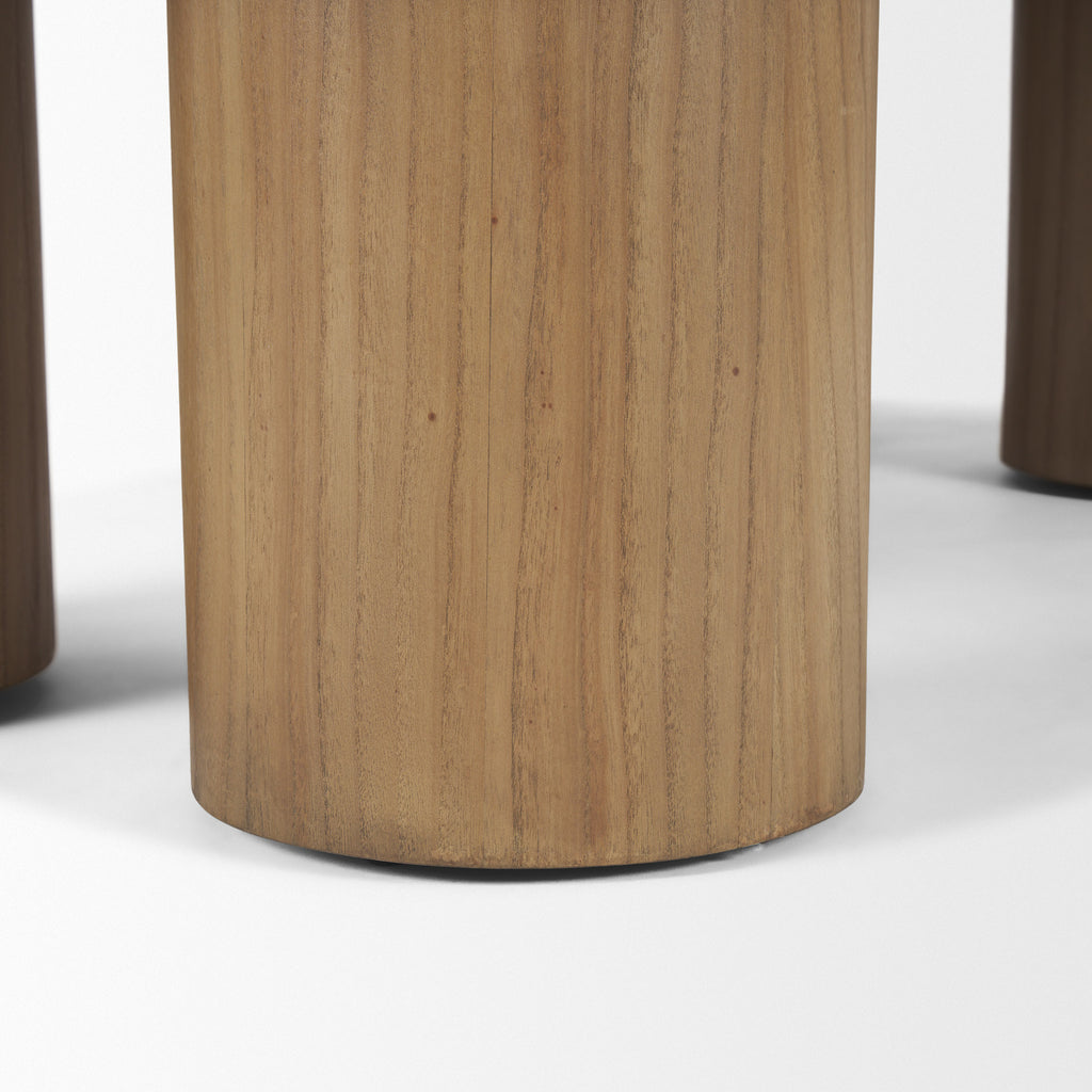 Side angle of 55" Natural Solid Wood Oval Coffee Table showcasing design