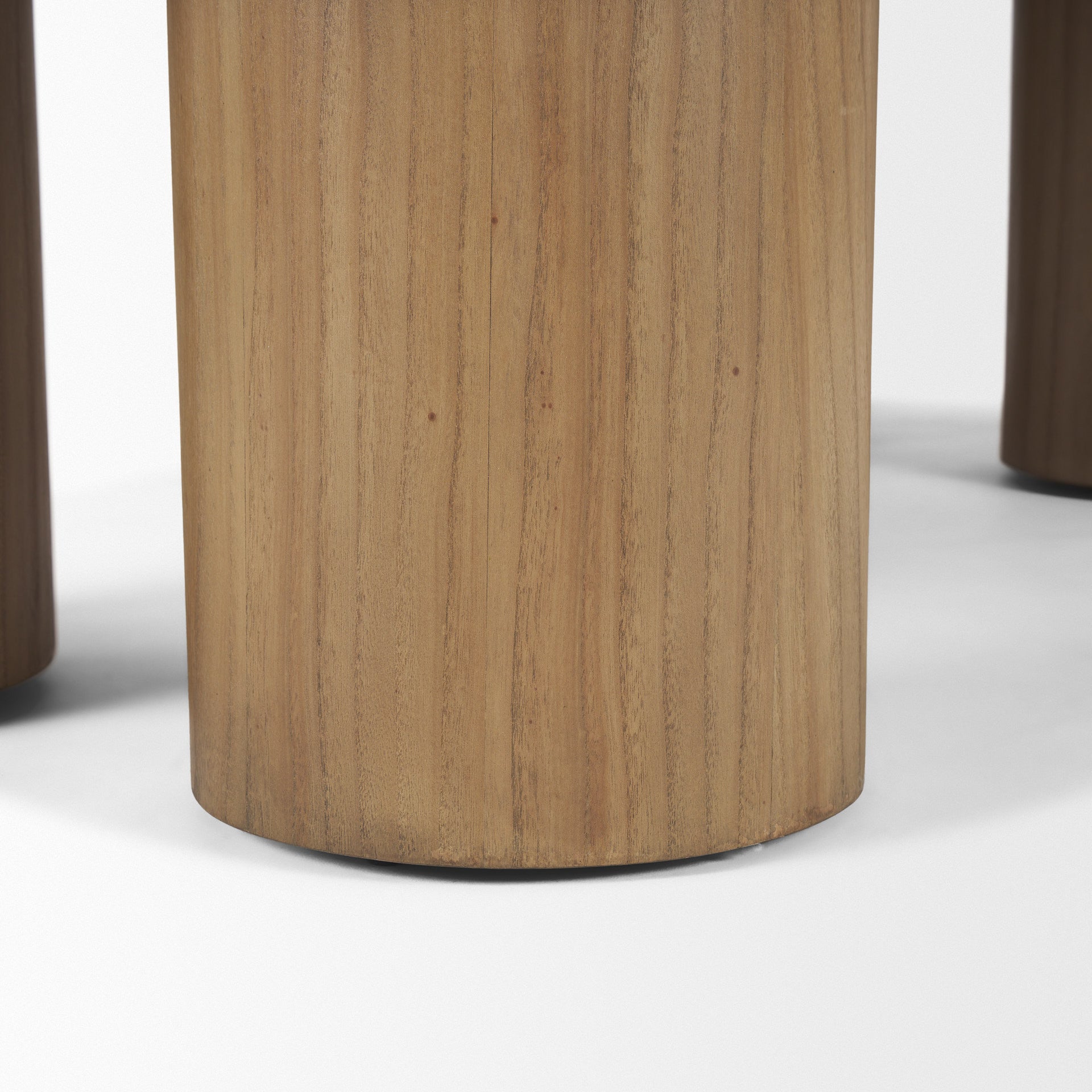 Side angle of 55" Natural Solid Wood Oval Coffee Table showcasing design