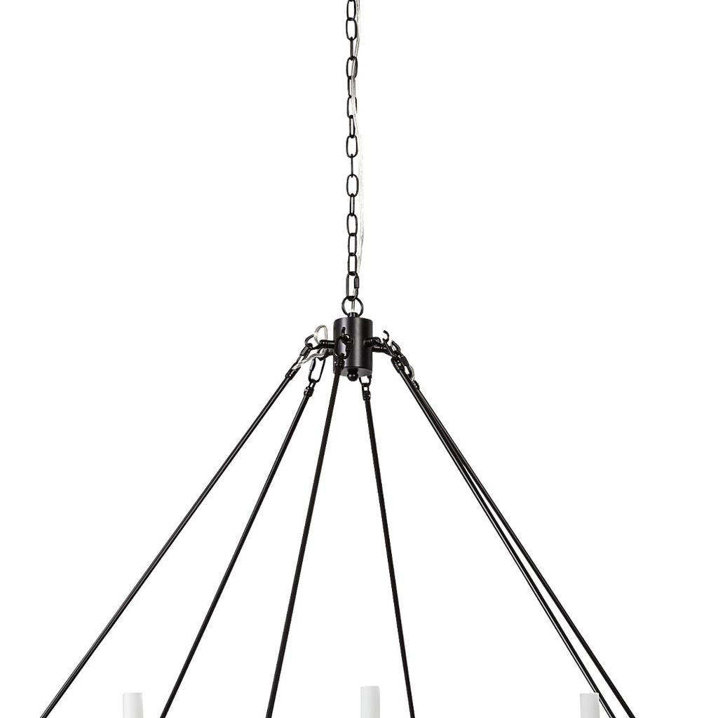 Installation process of the Black Candle-Style Dimmable Chandelier