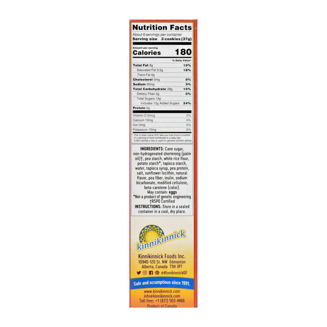 Kinnikinnick Foods Itoos Van Creme Cookie (6x8OZ )