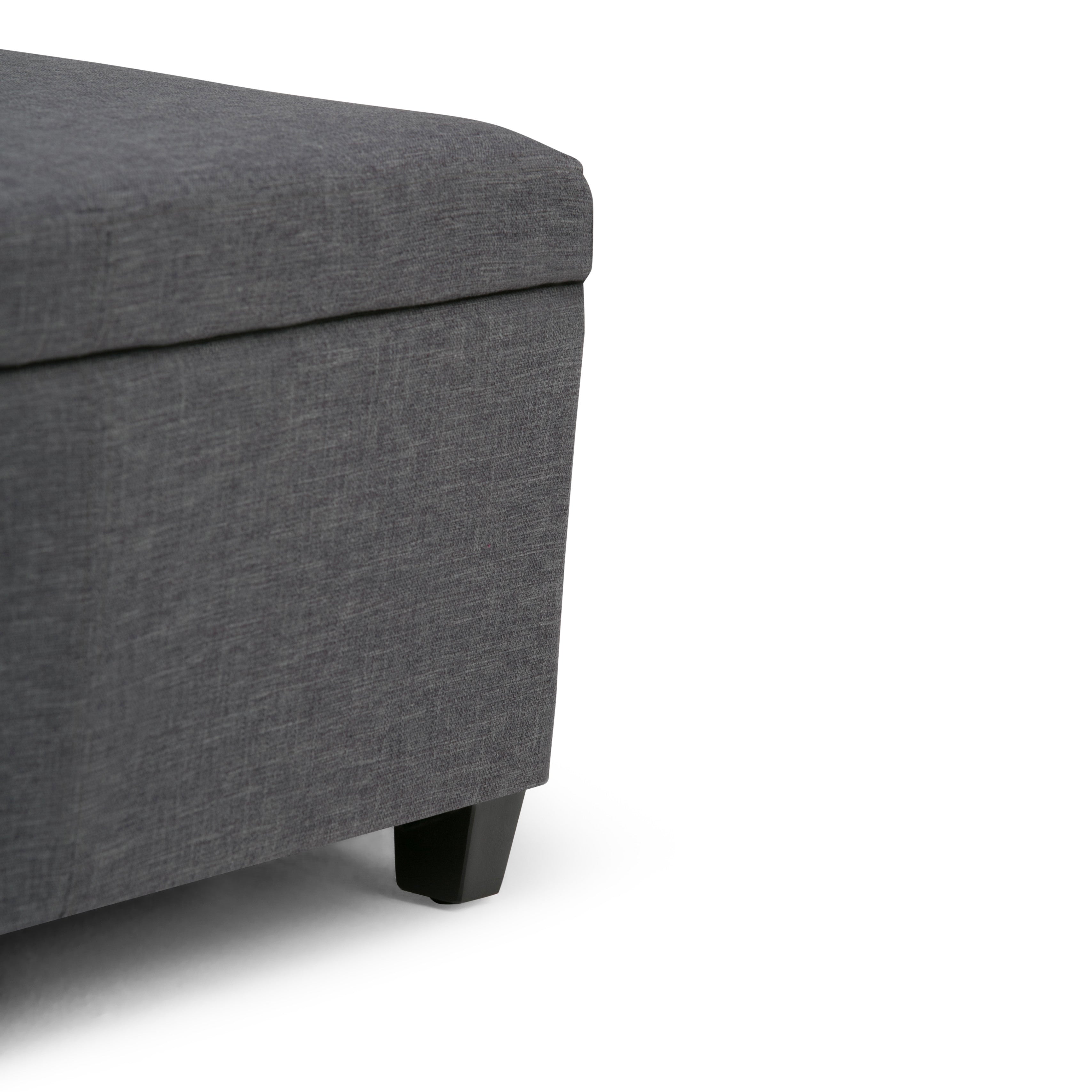 48" Dark Brown and Slate Gray Upholstery Storage Ottoman