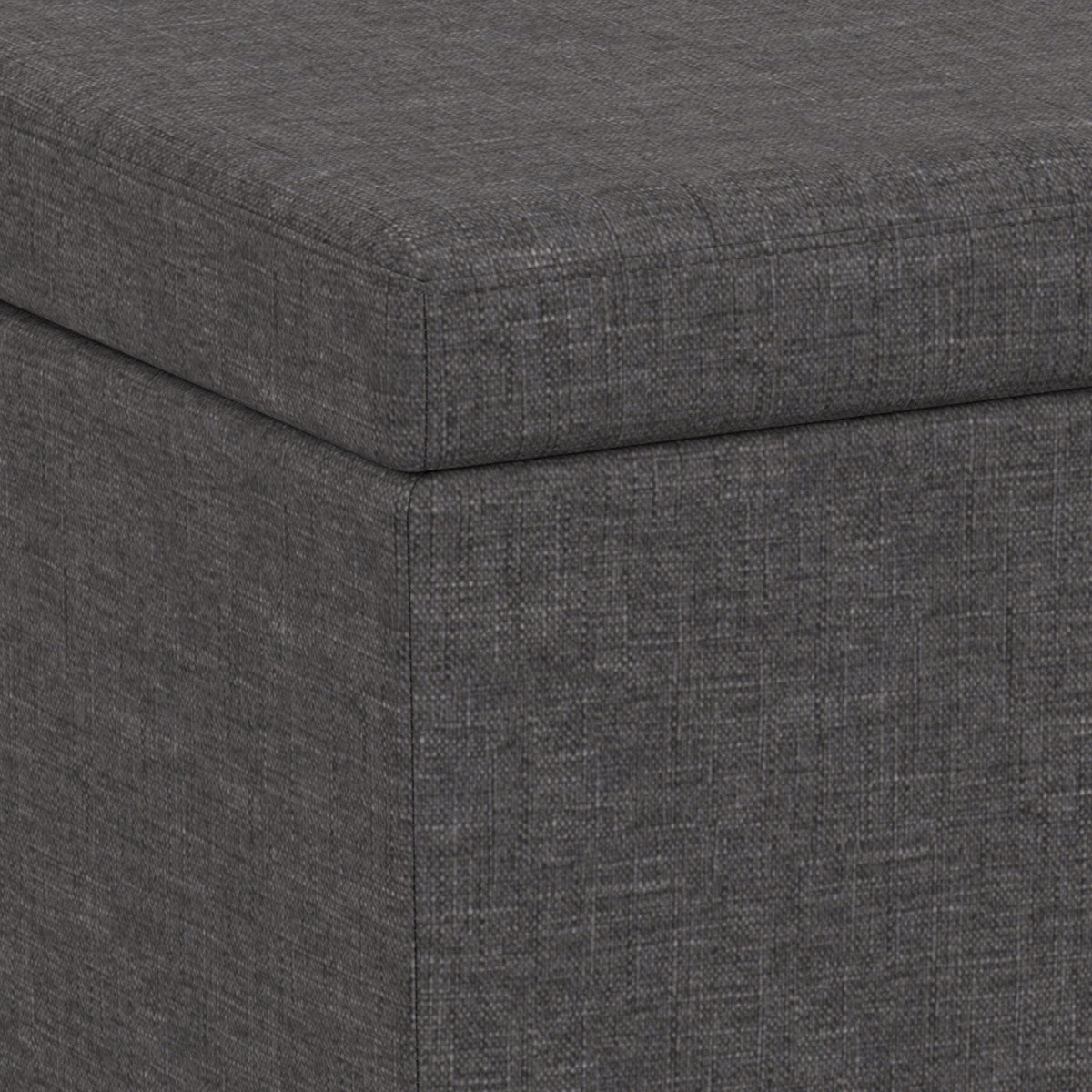 54" Dark Brown and Slate Gray Upholstery Storage Ottoman
