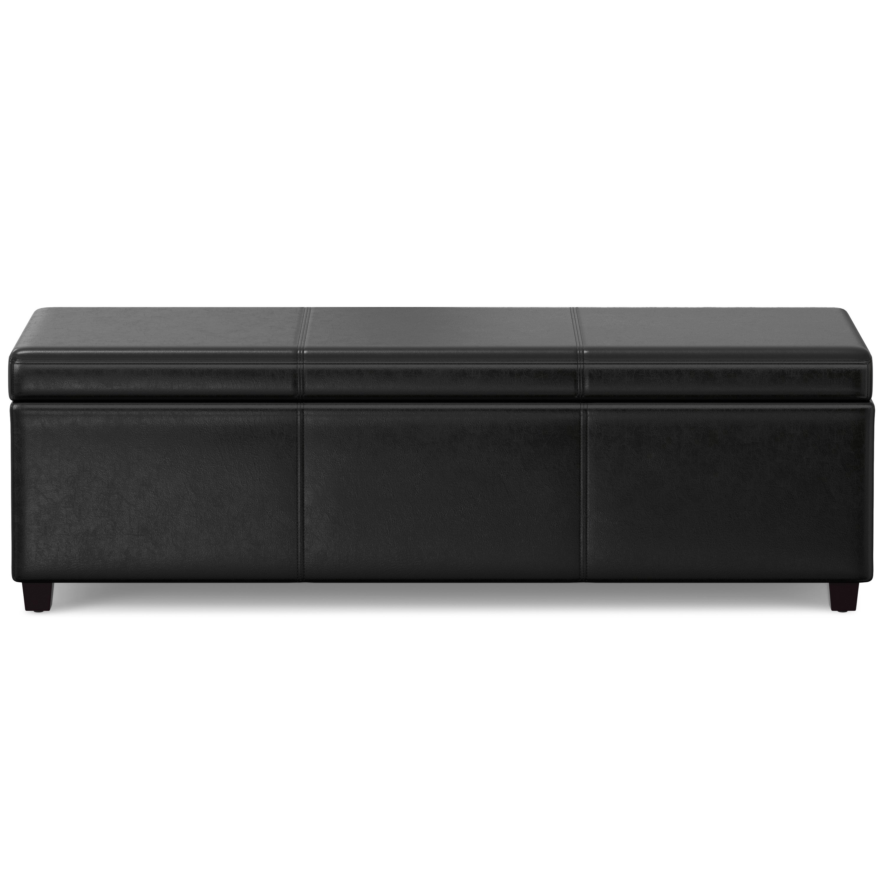 54" Black Upholstery Storage Ottoman
