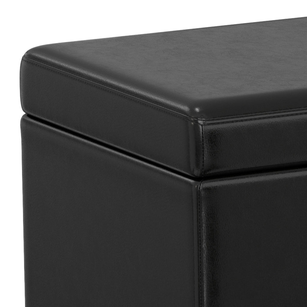 54" Black Upholstery Storage Ottoman