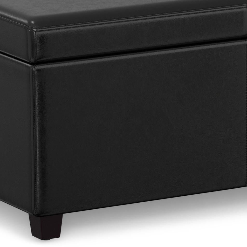 54" Black Upholstery Storage Ottoman