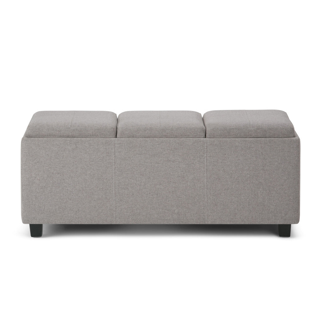 42" Dark Brown and Cloud Upholstery Storage Ottoman