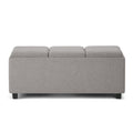 42" Dark Brown and Cloud Upholstery Storage Ottoman
