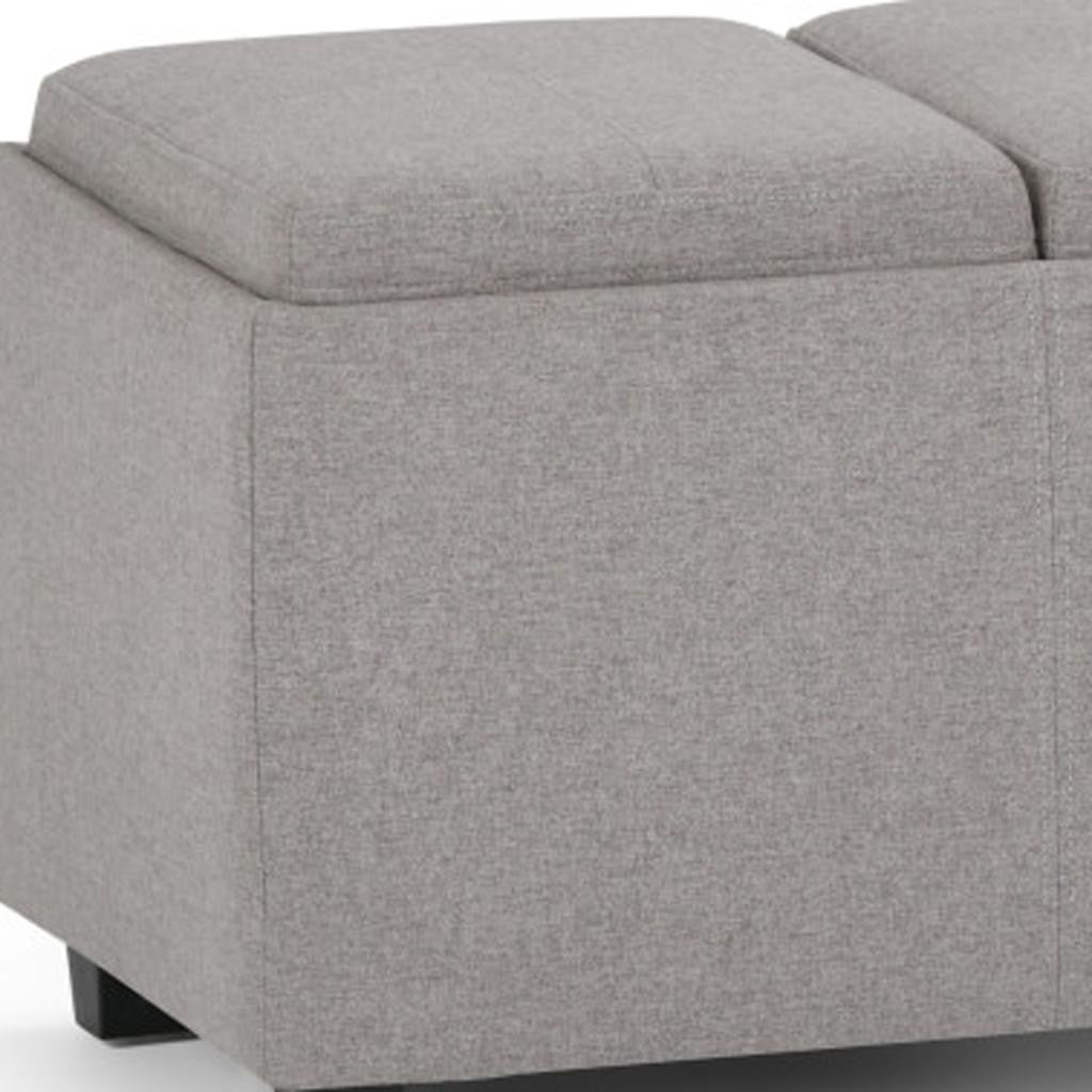 42" Dark Brown and Cloud Upholstery Storage Ottoman