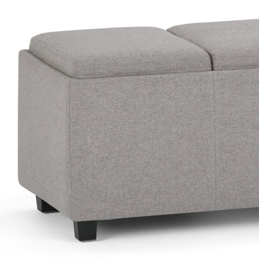 42" Dark Brown and Cloud Upholstery Storage Ottoman