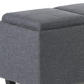 42" Dark Brown and Slate Gray Upholstery Storage Ottoman