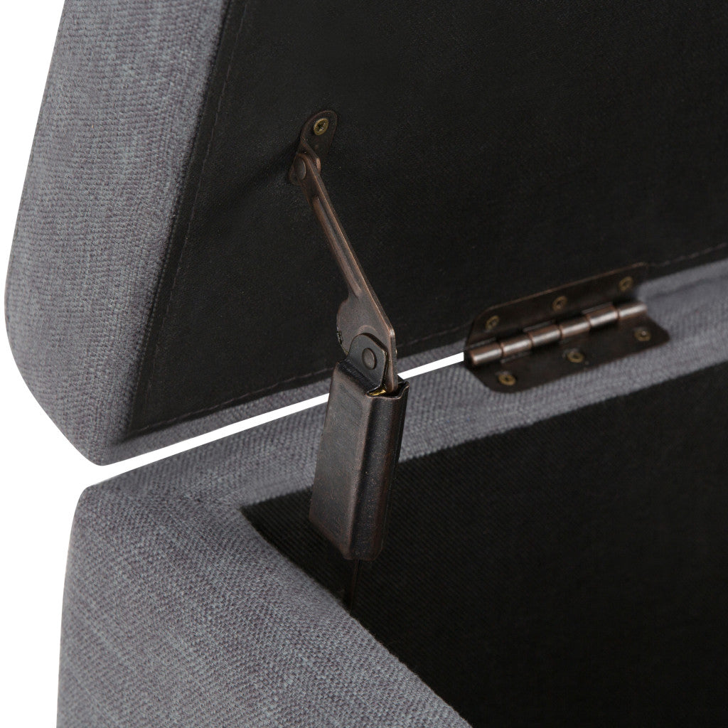 Storage compartment inside the 48" Dark Brown Ottoman