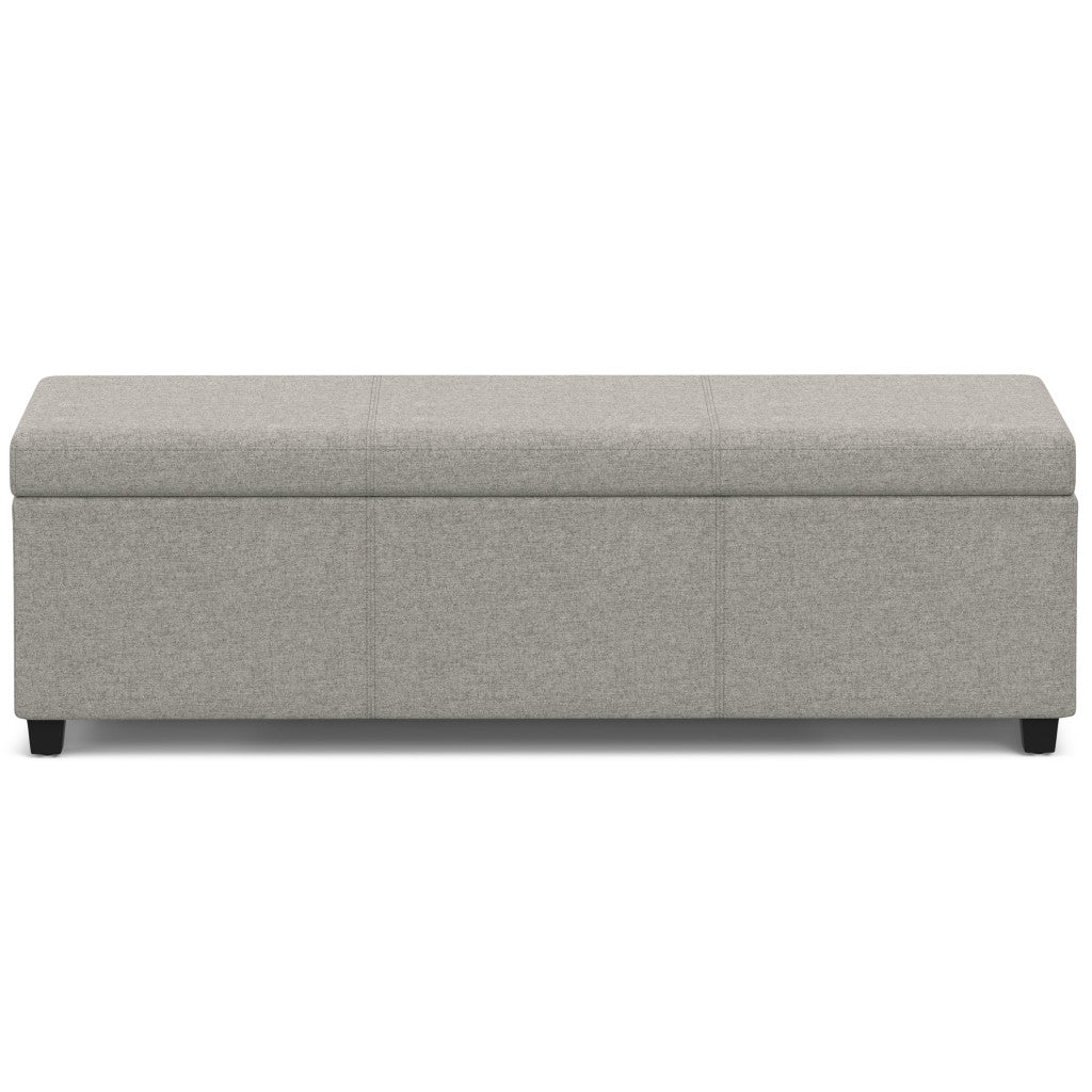 54" Dark Brown and Cloud Upholstery Storage Ottoman