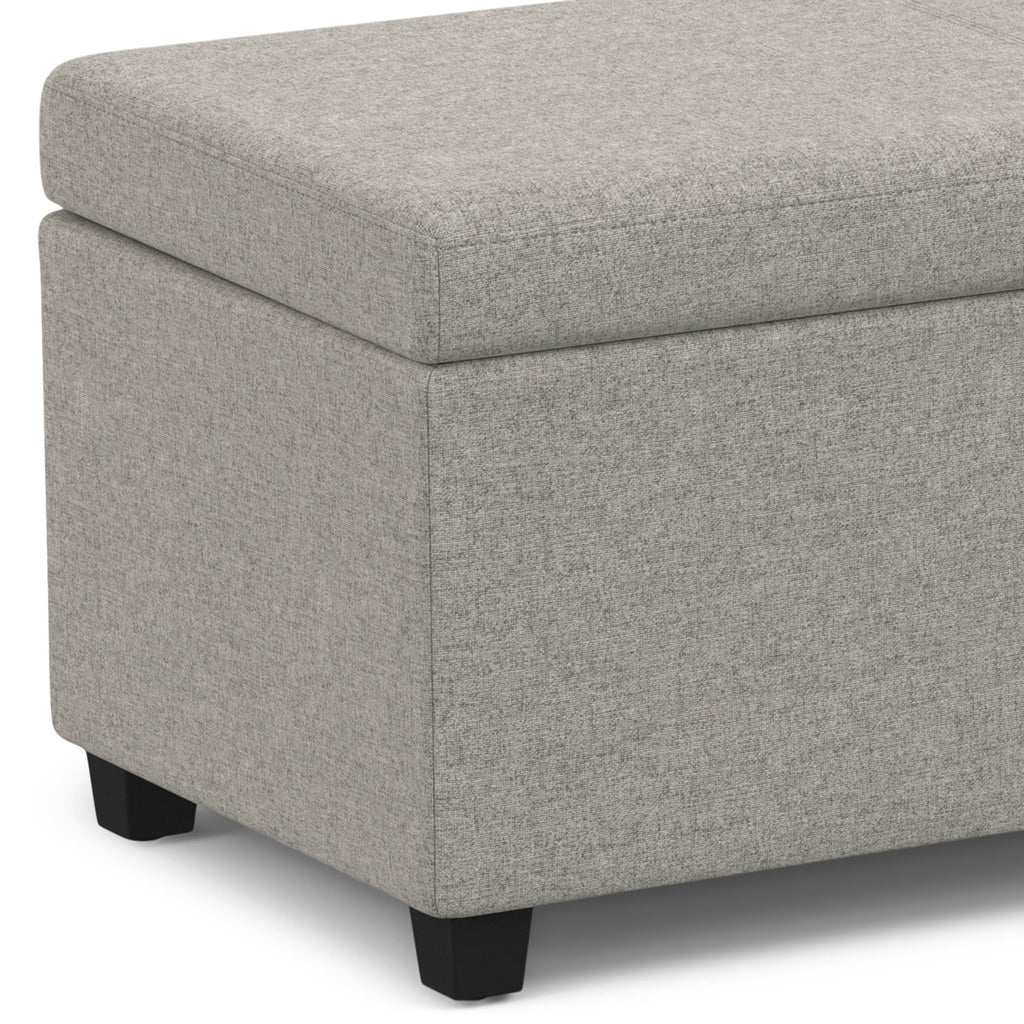 54" Dark Brown and Cloud Upholstery Storage Ottoman