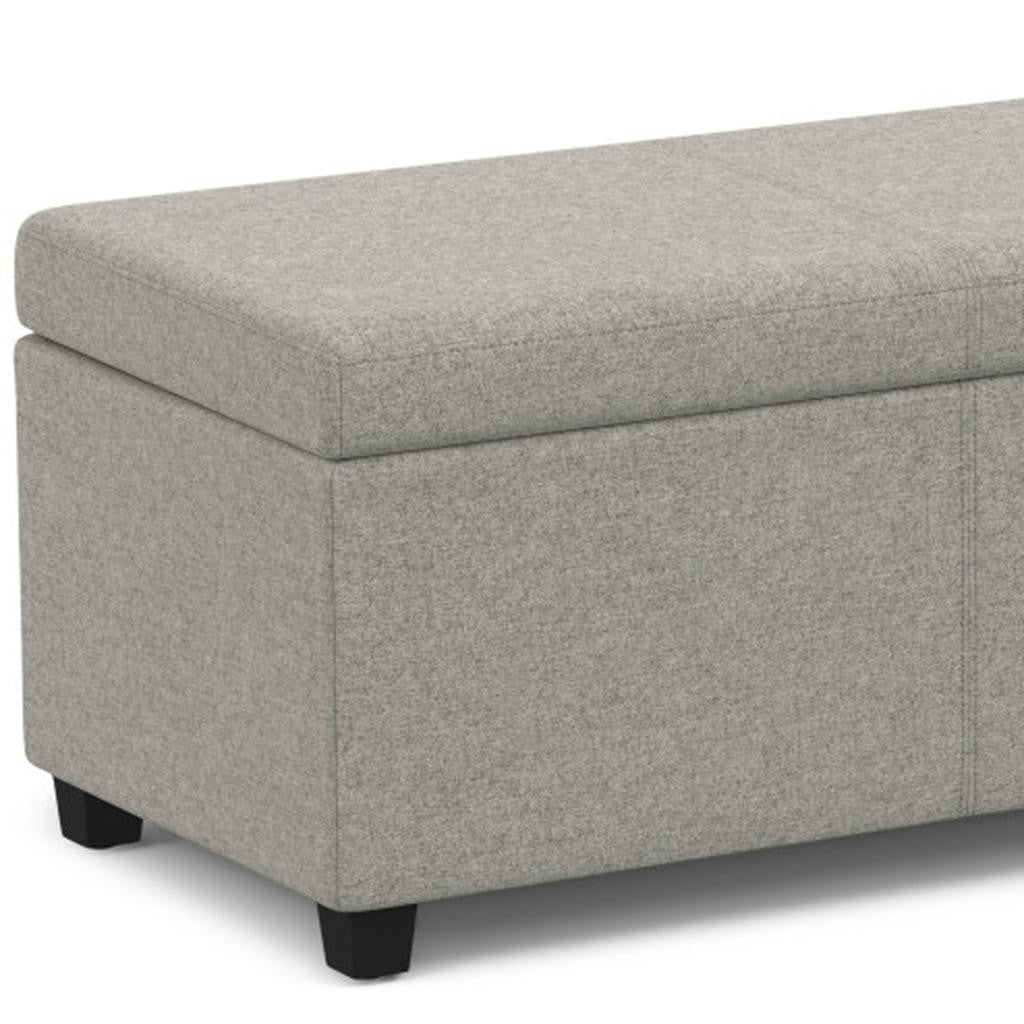 54" Dark Brown and Cloud Upholstery Storage Ottoman