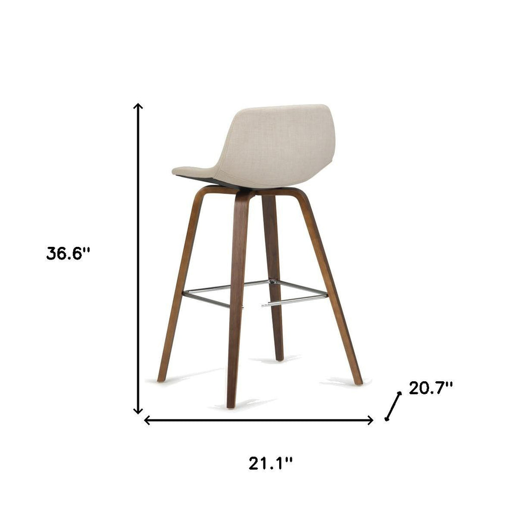 Lifestyle image of Elegant 28" Natural Wood Backless Bar Chair in a modern dining area